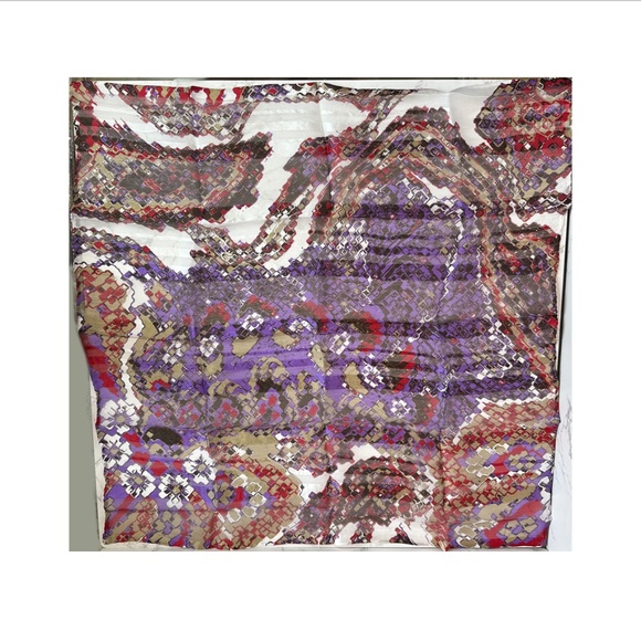 Escada 100% Silk Sheer Scarf - Picture 3 of 8